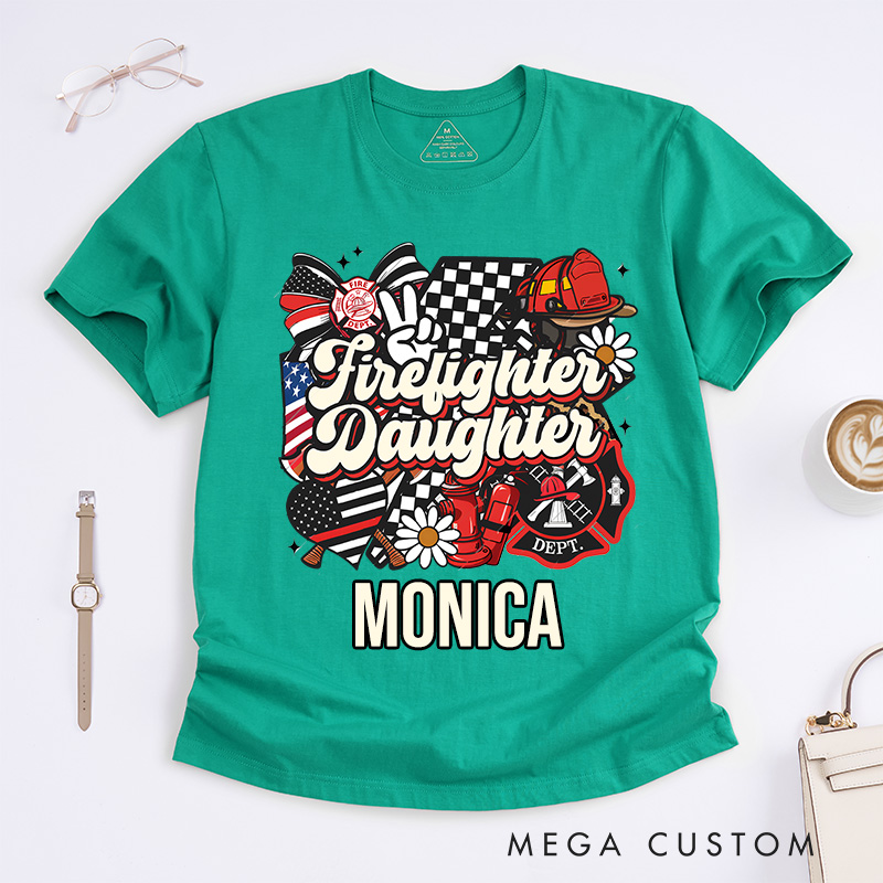 Personalized Firefighter T-Shirts Firefighter's Daughter Tribute DesignT-Shirts