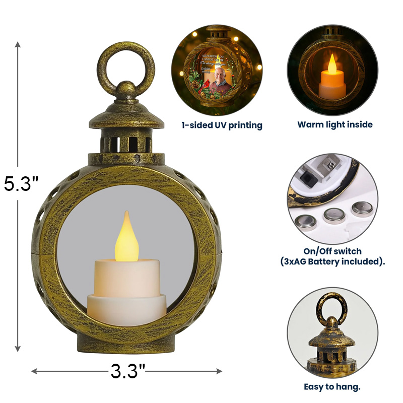 Personalized Photo Lantern Night Light Although You Cannot See Me I'm Always With You Sympathy Gift