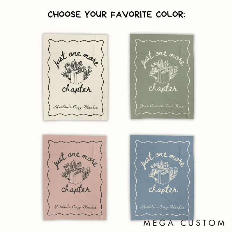 Personalized Just One More Chapter Throw Blanket Custom Name Reading Throw Blanket with Name Book Lover Gift Librarian Gift