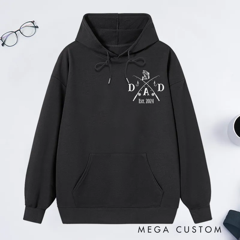 Personalized Fishing Hoodie for Dad Bass Fishing Dad Gift Fathers Day Gift Dad Fisherman Gift Dad Birthday Gift Papa Grandpa Gift Perfect Gift for Fishing Lover