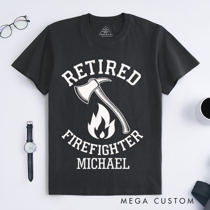 Personalized Firefighter T-Shirts Retired Firefighter Emblem Design Fashion Design T-Shirts