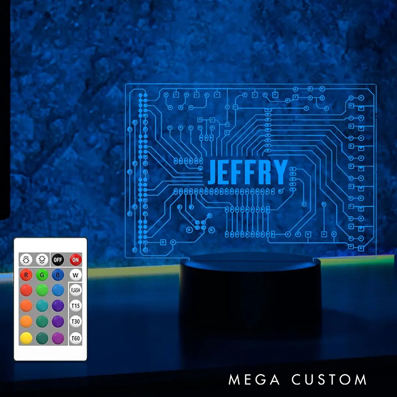 Personalized Computer Geekery Night Light It Tech Support Nerds Geek Lovers Acrylic LED Lamp Geeky Gift