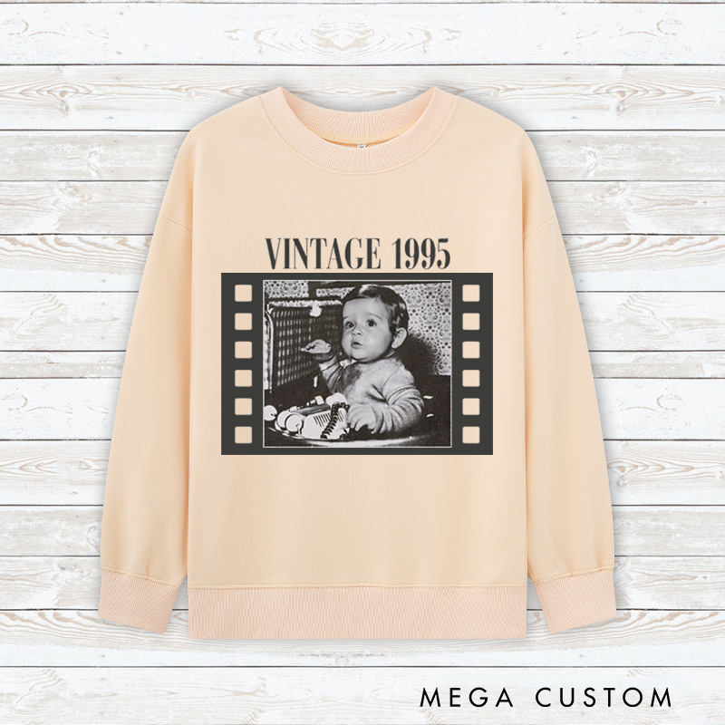 Personalized Vintage Childhood Photo Movie Classic Sweatshirt Retro Film Crewneck Movie Shirt