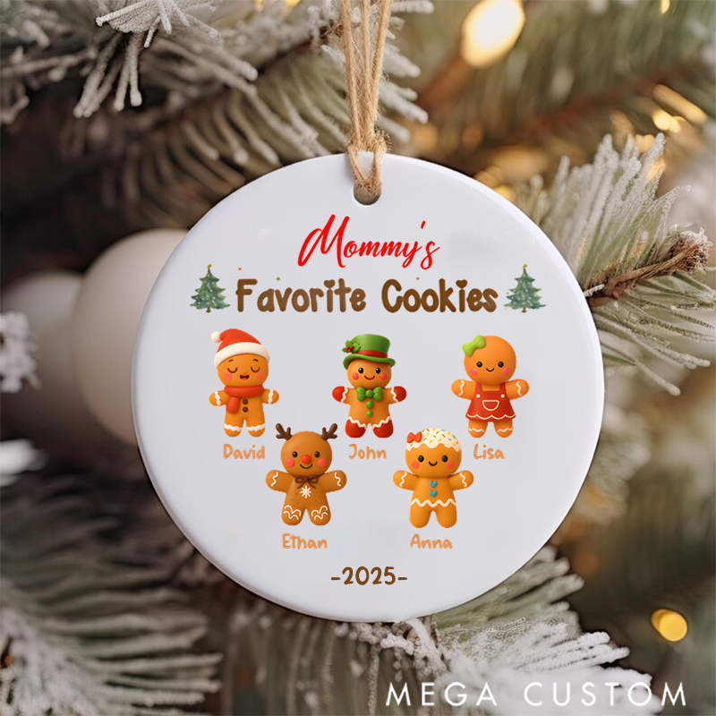 Personalized Family Christmas Ornament Favorite Cookie Gingerbread Man Design