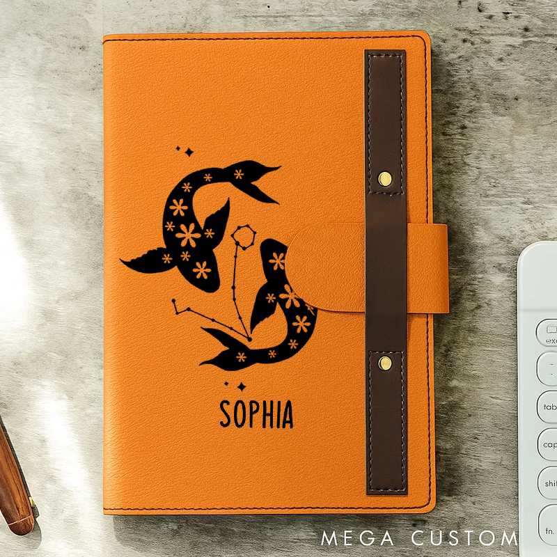 Personalized Zodiac Sign Custom Journal Birthday Gift Month Zodiac Gift Journal Notebook Astrology Gift