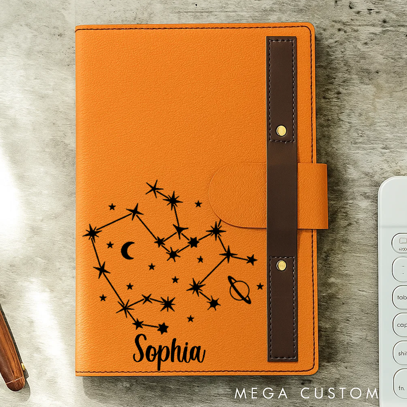 Personalized Zodiac Journal Zodiac Notebook Birthday Gift Month Zodiac Gift Journal Notebook Astrology Gift