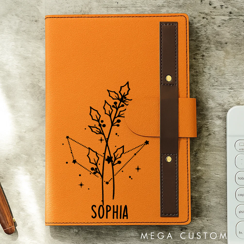 Personalized Zodiac Sign Custom Journal Birthday Gift With Name Month Zodiac Gift Journal Notebook Astrology Gift