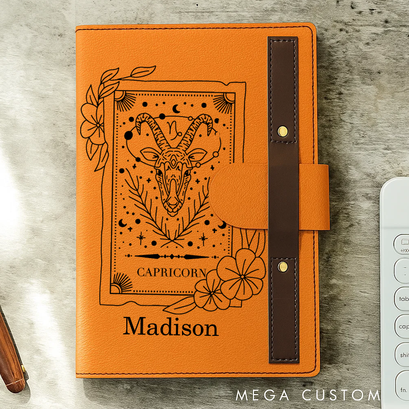 Personalized Zodiac Journal Astrology Hard Cover Soft Touch Matte Notebook Diary Celestial Unique Gift Ideas Star Sign