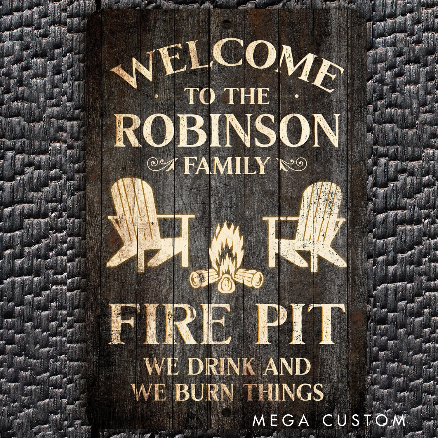 Personalized Fire Pit Sign Custom Family Name Sign Camping Warning Sign Funny Camping Sign Gift for Outdoor Enthusiasts
