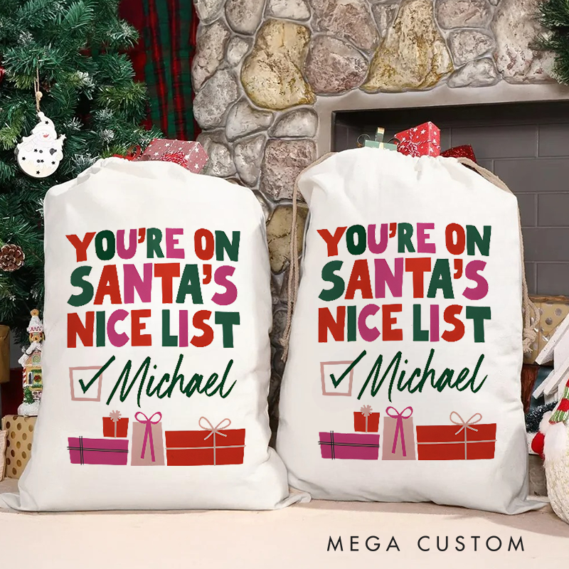 Personalized Santa's Nice List Oversized Gift Bag