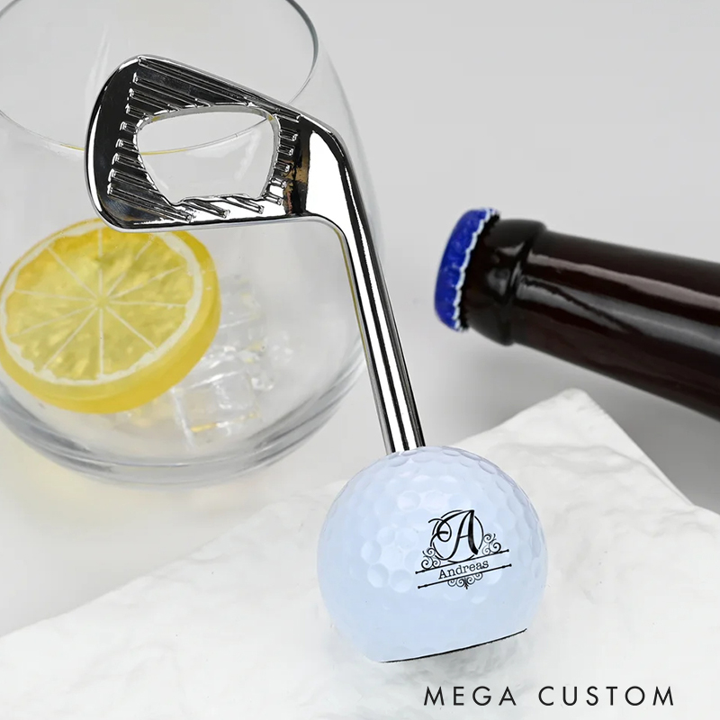 Personalized Golf Club Bottle Opener with Custom Initials and Name for Beer Lovers Golf Enthusiasts  