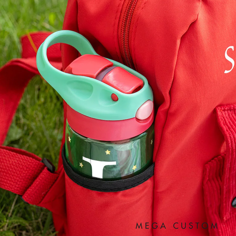 Personalized Adorable Forest Animal 16 oz Kid Water Bottle with Name and Silicone Straw Birthday Back to School Gift