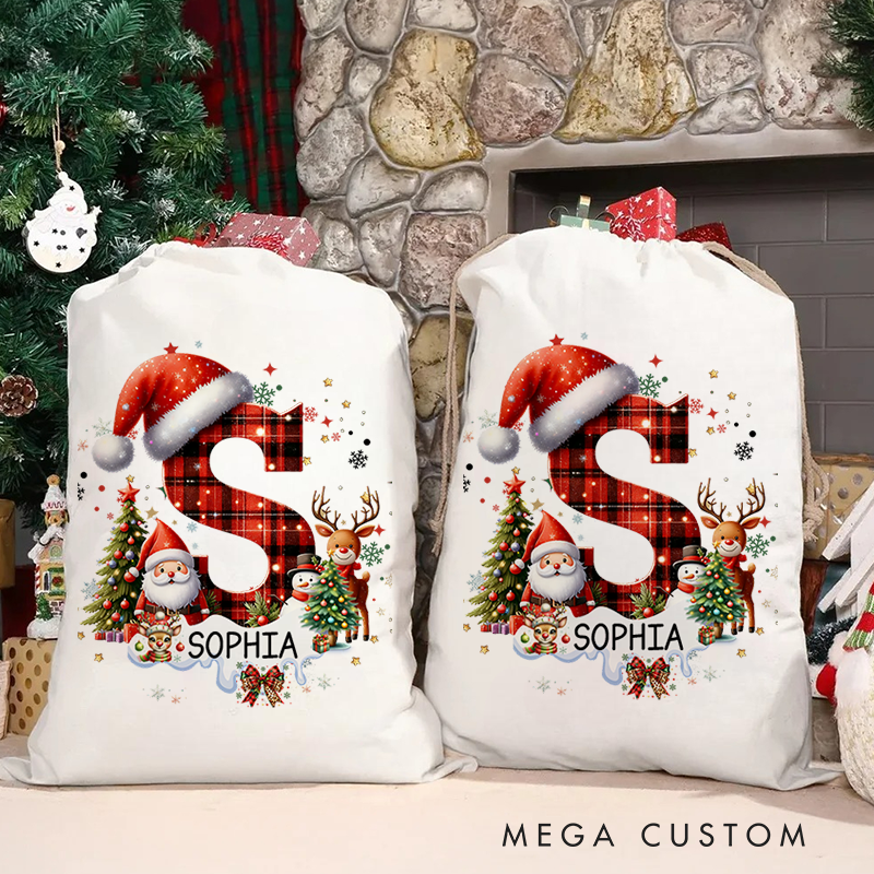 Personalized Alphabet Christmas Sack with Name Christmas Decor Gift