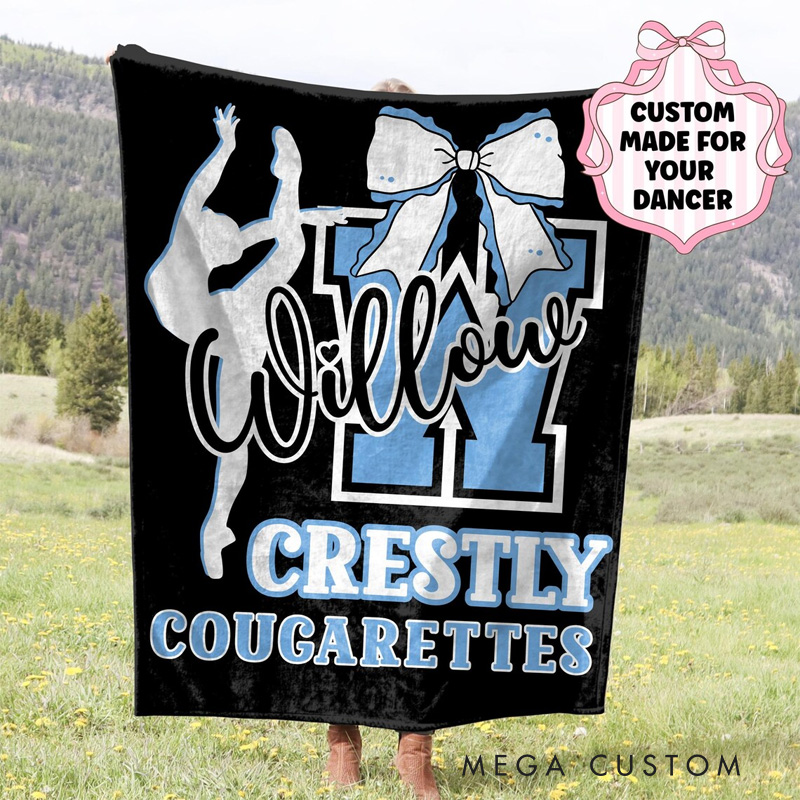 Personalized Dance Team Studio Blanket Flannel Blanket Ballet Lover Blanket with Name for Dance Lovers Dancer