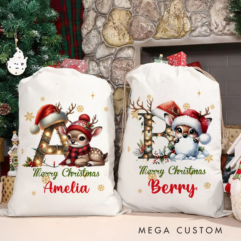 Personalised Santa Sack Xmas Toy Sack with Name Special Delivery Christmas Eve Sack Christmas Present Sack Gift
