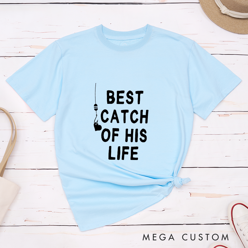 Personalized Fishing Couple T-Shirt Funny Couple T-Shirt Honeymoon T-Shirt Valentine T-Shirt Perfect Gift for Fishing Lover and Romantic Partner