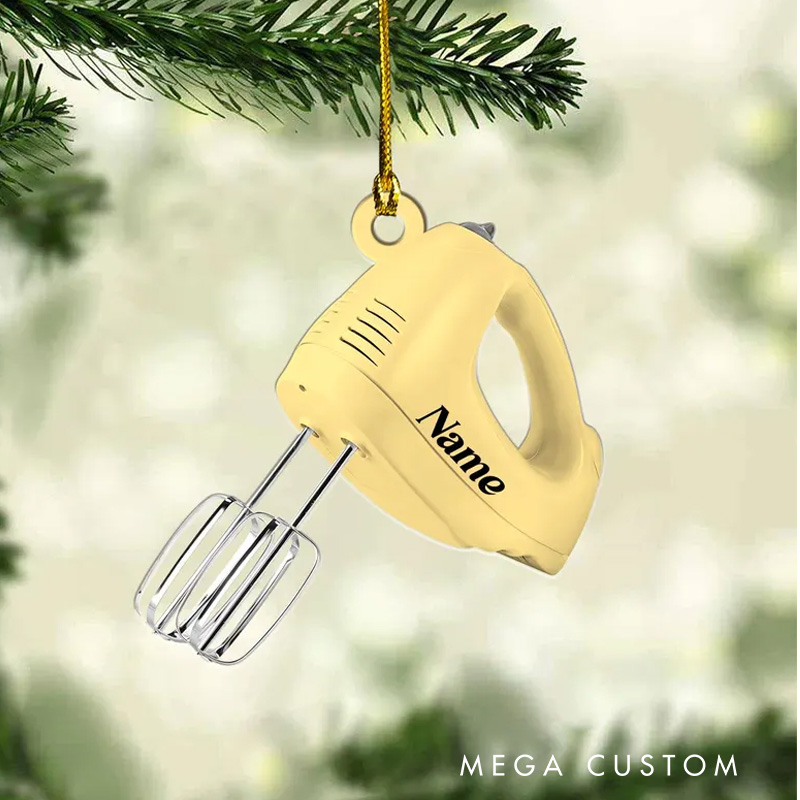 Personalized Baking Mixer Christmas Ornament Acrylic Baking Ornament for Baker with Name Xmas Tree Decor for Baking Lover Gift