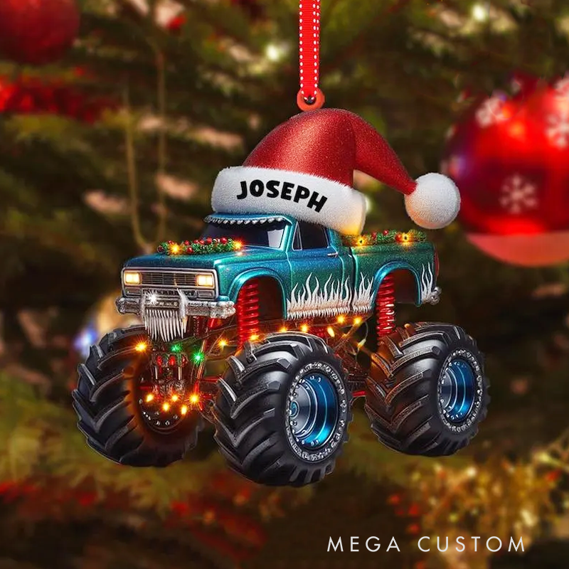 Personalized Monster Truck Christmas Ornament Truck Ornament Xmas Ornament Christmas Gift