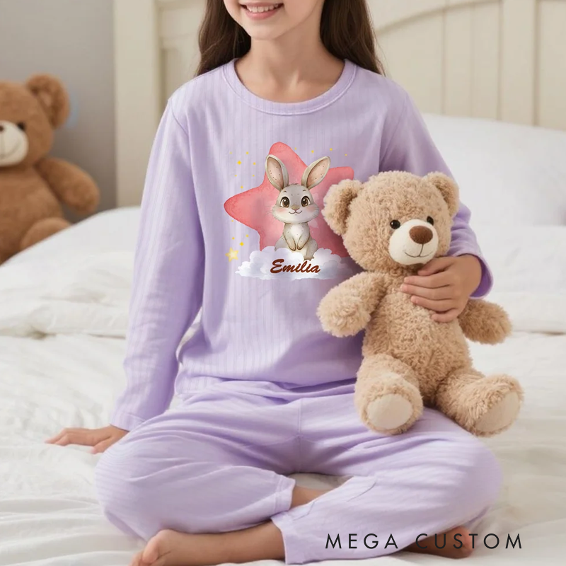 Personalized Animal Design Children's Pajamas with Name House Suit Birthday Gift for Boys and Girls
