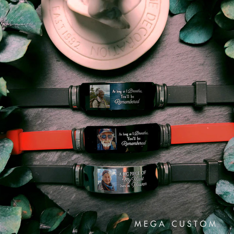 Personalized Picture Bracelet I Am Aways With You Memorial Keepsake Custom Photo Bracelet In Memory of Grandpa Unique Sympathy Gift