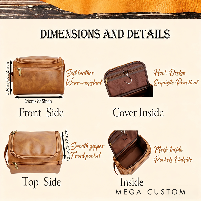 Personalized Leather Toiletry Bag for Policeman Leather Bag for Officer Police Officer Gift Police Dopp Kit