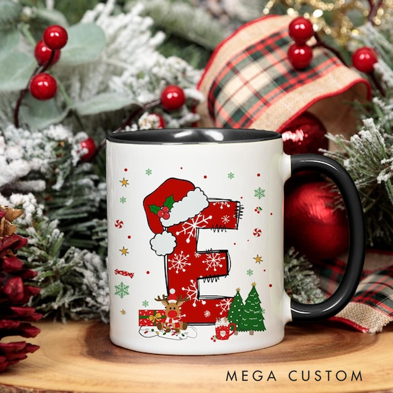 Personalized Christmas Mug Custom Initial Name Mug Secret Santa Gifts Custom Coffee Mug Christmas Gifts Reindeer Mug Xmas Decor