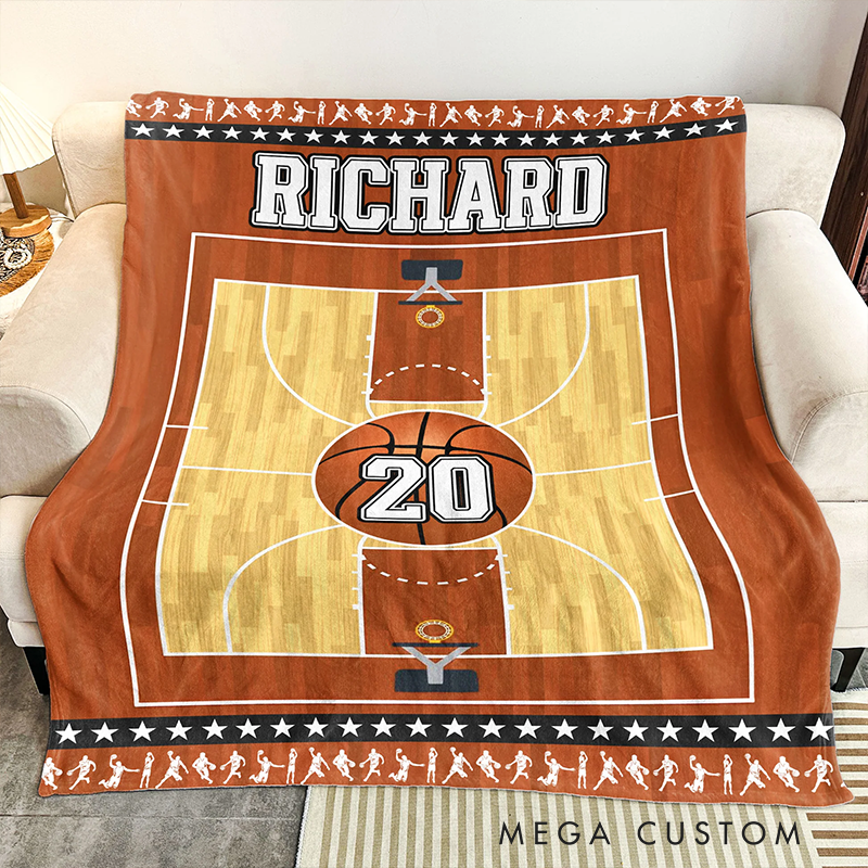 Personalized Sports Blanket with Custom Name and Number Design