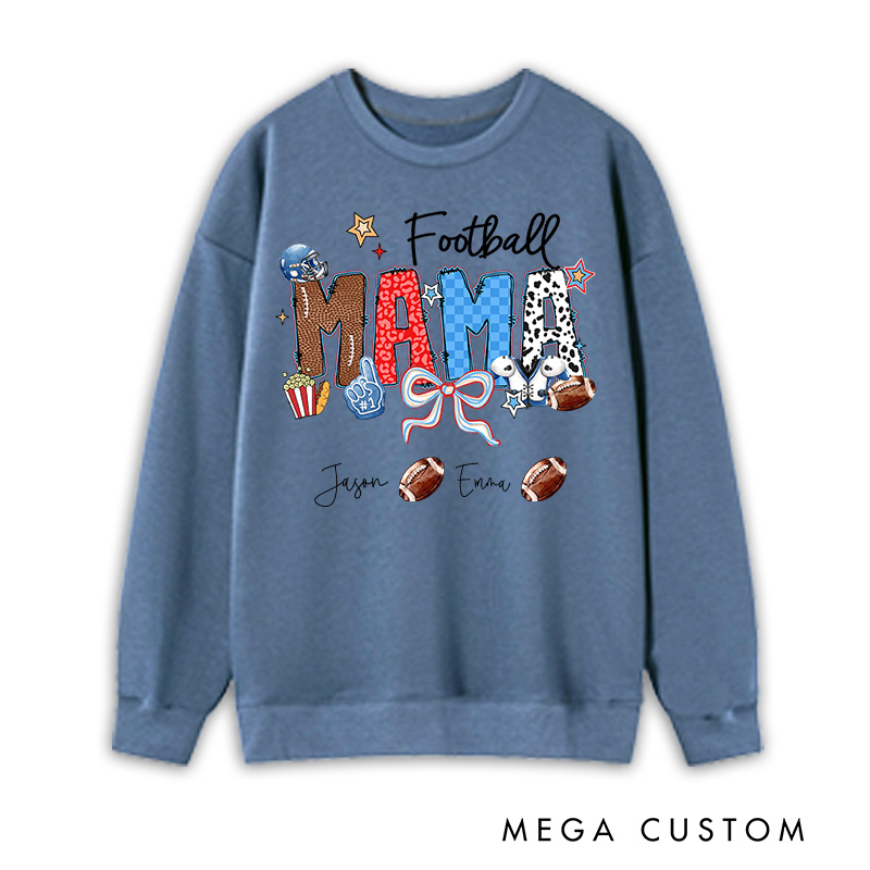 Personalized American Football Sweatshirt with Custom Name and Design for Mom Nana and More