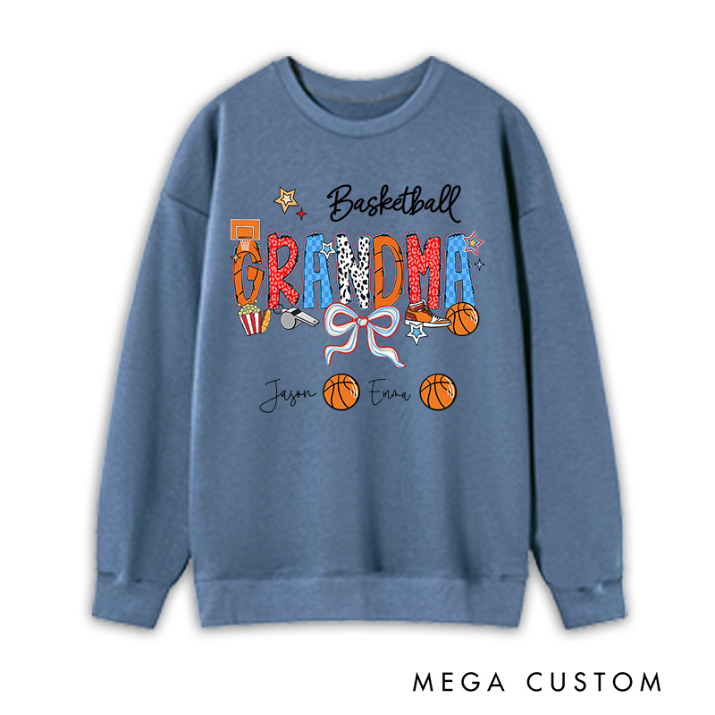 Personalized Basketball Sweatshirt with Custom Name and Design for Mom Nana and More