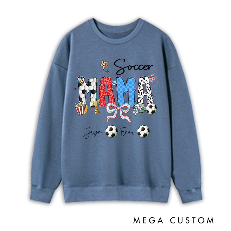 Personalized Soccer Sweatshirt with Custom Name and Design for Mom Nana and More