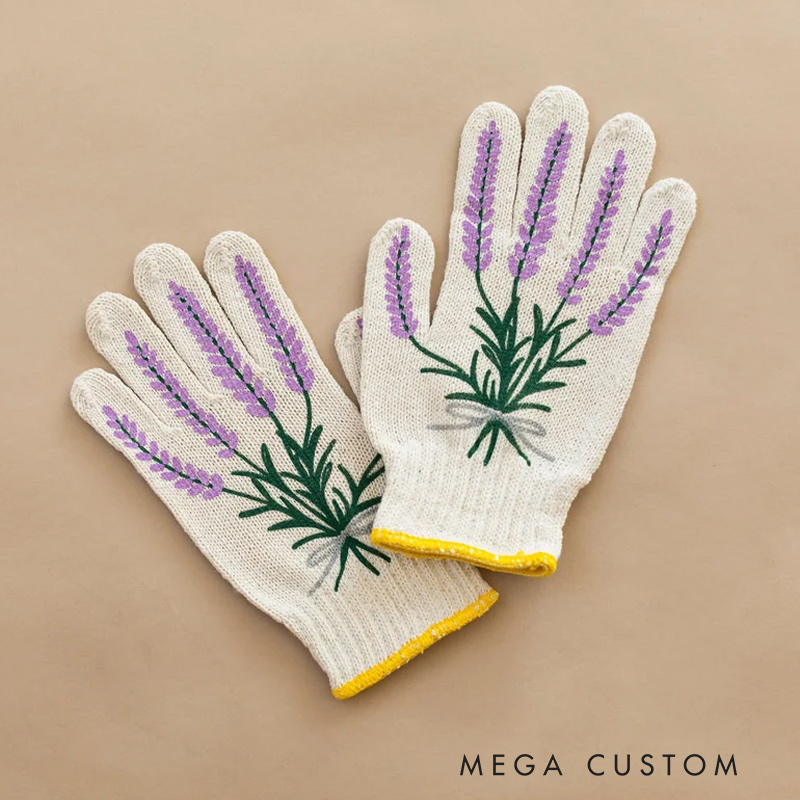 Personalized Lavender Gardening Gloves Flower Work Gloves Gardening Protective Gloves Gardening Lovers Gifts