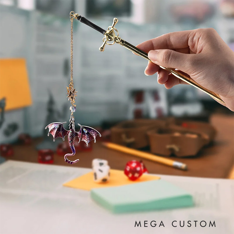 Personalized Dragon Sword Bead Star Fantasy Bookmark Clips with Name Reading Accessory Birthday Gift for Reader Book Lover Gift