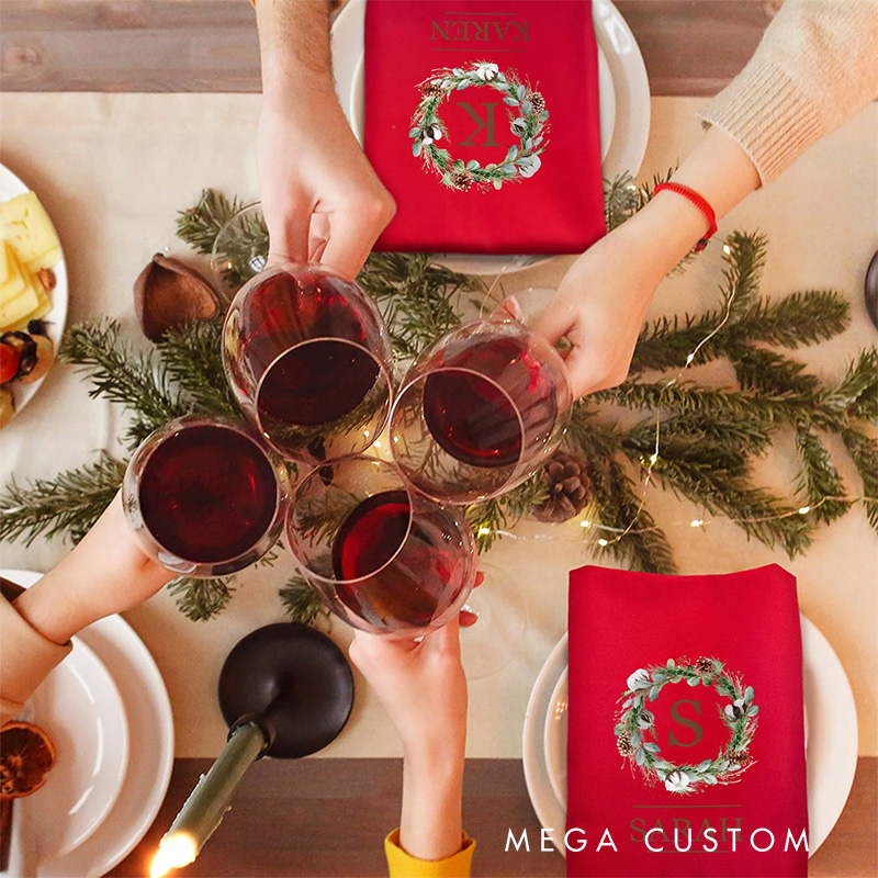 Personalized Table Napkin with Initial and Name Baking Tea Dish Towel Table Decor Christmas Gift for Baker Family Friend Baking Lover Gift