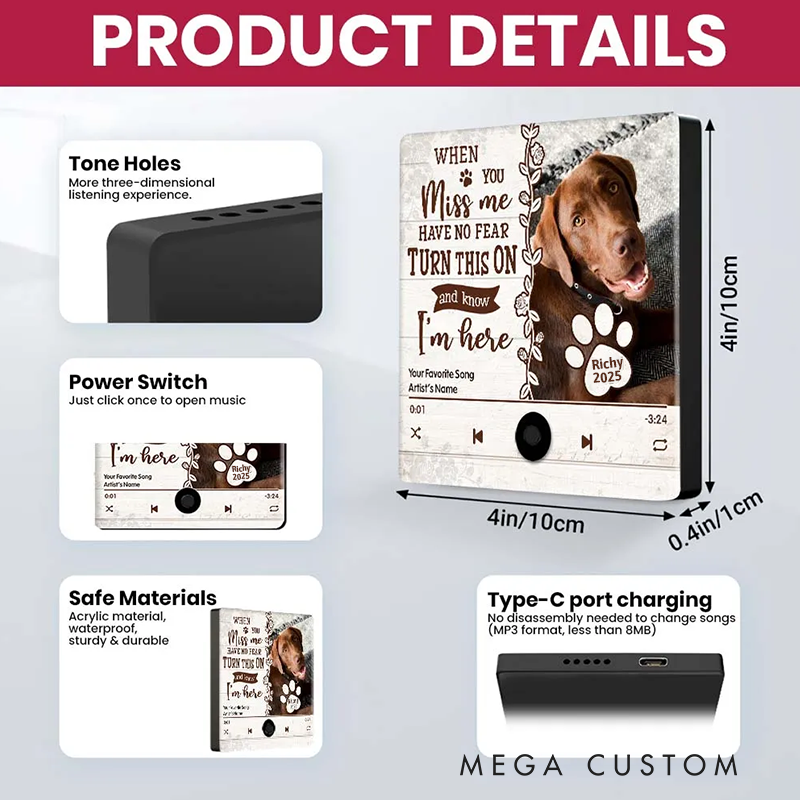 Personalized Dog Lover Photo Four Paws One Heart Throw Pillows Custom Music Fridge Magnet That Can Play Songs Gift