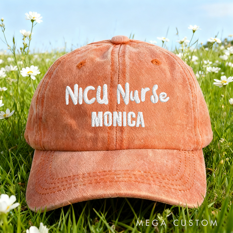 Personalized NICU Nurse Embroidered Cap Custom Color Adjustable Embroidered Dad Hat