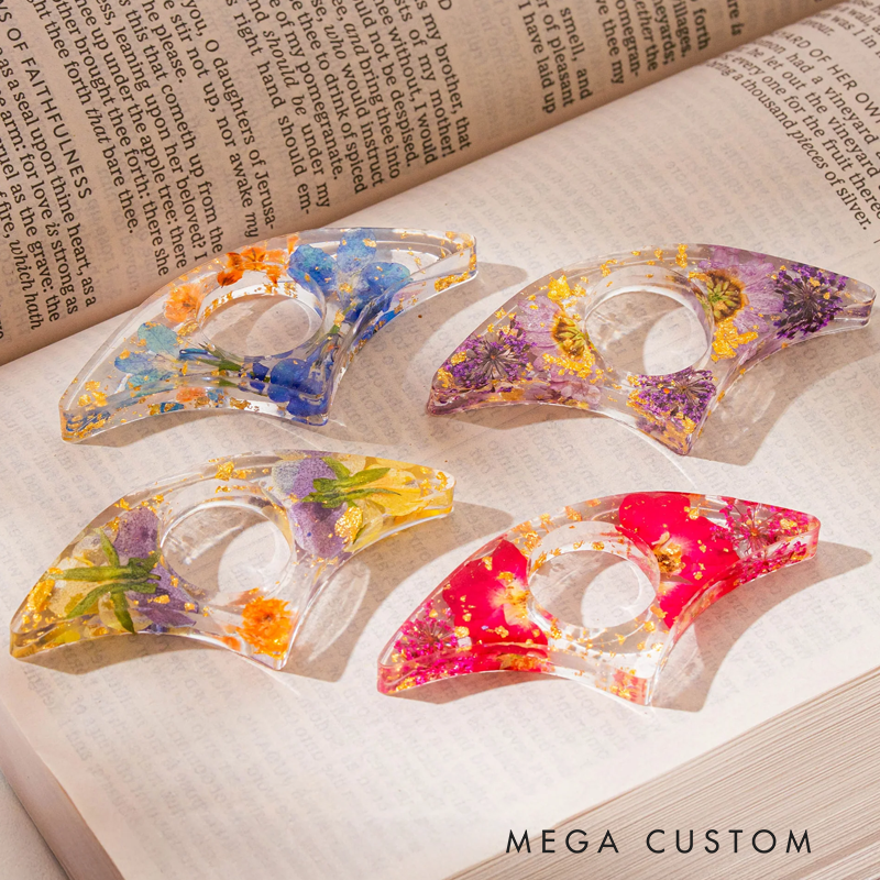Personalized Birth Flower Book Lover Resin Book Page Holder Birthday Gift for Book Lover