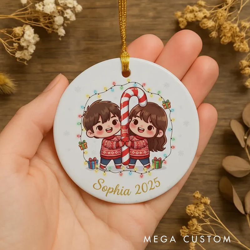 Personalized Gemini Christmas Ornament Ceramic Zodiac Twins Christmas Decoration Astrology Holiday Keepsake With Name Birthday Gift