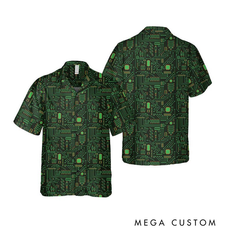 Personalized Computer Circuit Board Hawaiian Shirt Custom Programmers Coder Gift Geek Nerd Lover Funny Gift