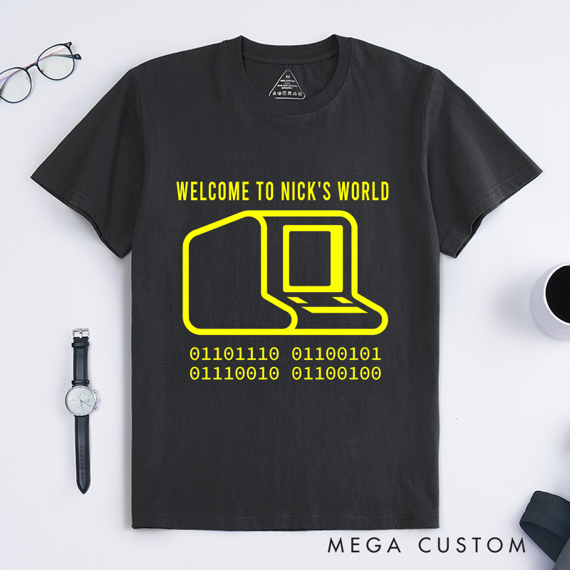 Personalized Binary Nostalgia T-Shirt Programming Computer Shirts Software Developer Shirt Gift for Geek Nerd Technology Lover