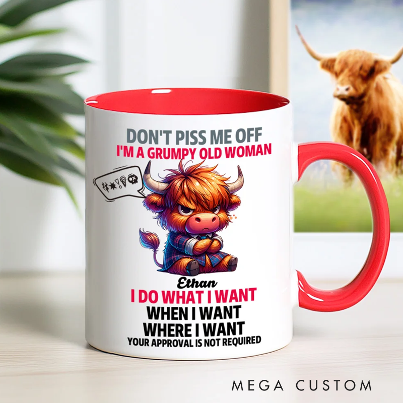 Personalised Don't Piss Me Off Coffee Cartoon Animal Mug with Name Birthday Gift 