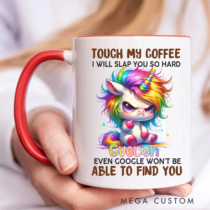 Personalised Funny Grumpy Cartoon Animal 11oz Mug with Name Back to School Birthday Gift