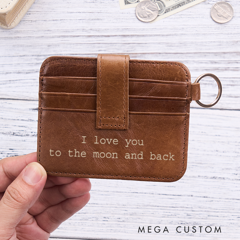 Personalized Leather Wallet For Him Leather Card holder Engraved Mens Wallet Minimalist Wallet Slim Wallet ID Holder Anniversary Gift For Him Boyfriend Gift Dad Gift Husband Gift