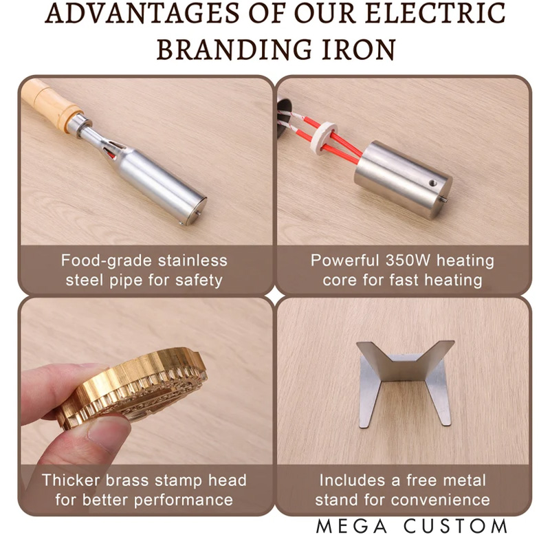 Personalized Electric Wood Branding Iron Stamp with Text Birthday Christmas Gift for Woodworker Baker Baking Lover Gift