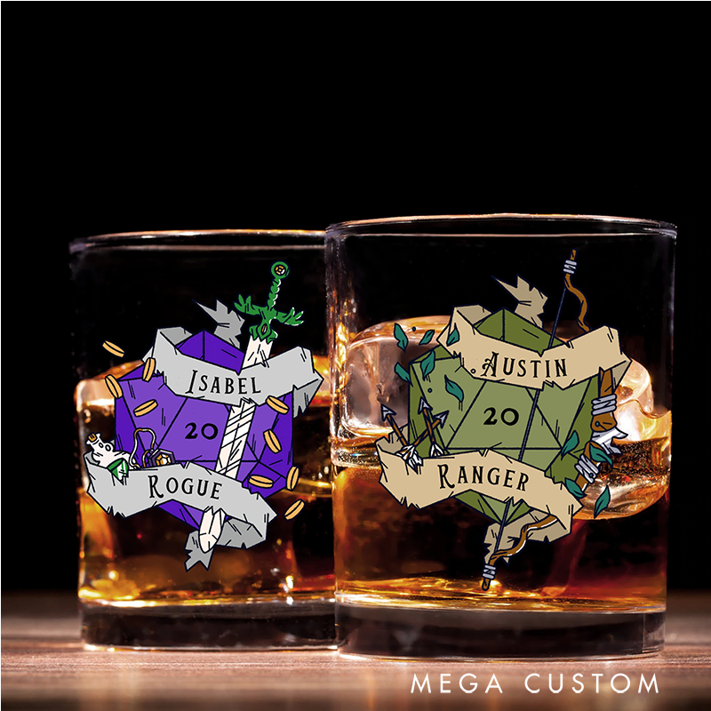Personalized Rpg Character Whiskey Glasses Custom Game Lover Whiskey Glass Geek Nerd Game Enthusiasts Gifts