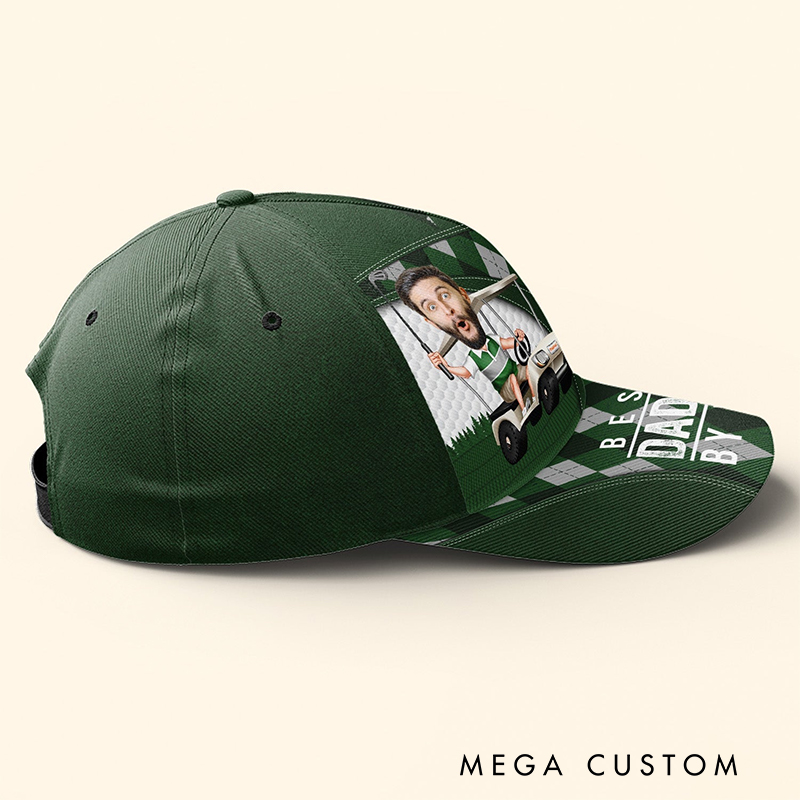 Personalized "Best Grandpa by Par" Golf Cap with Custom Names  