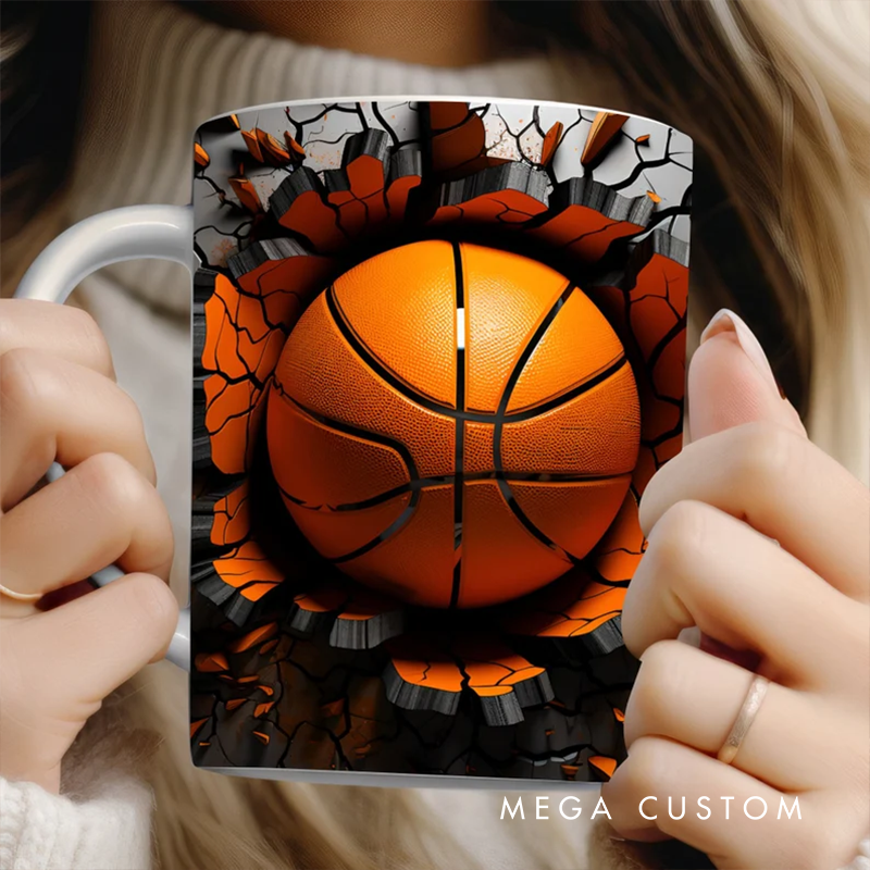 Personalized Sports Mug Set with Baseball, Football, Basketball, and Soccer Designs – Perfect Gift for Sports Lovers