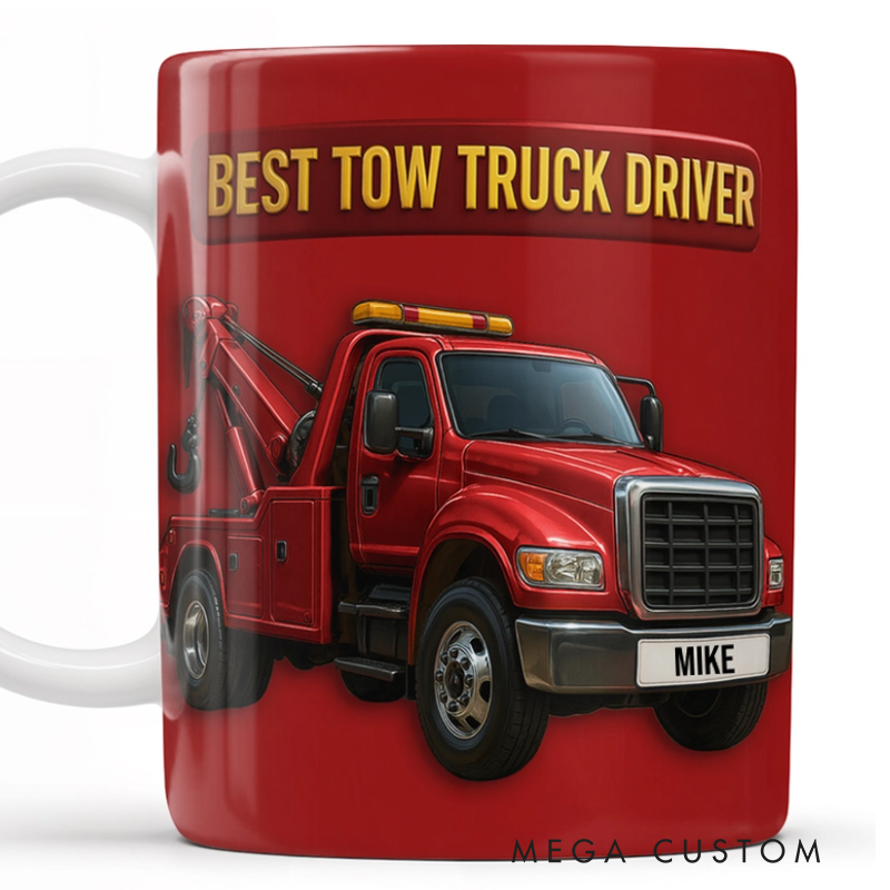 Personalized Kids Coffee Mug Best Tow Truck Lovers Christmas Gifts
