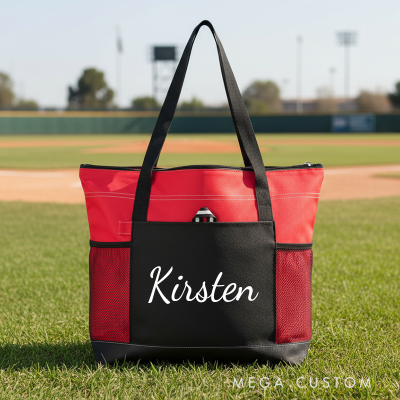 Personalized Sports Tote Bag Custom Tote Bag with Name Shoulder Bag with Mesh Pockets Travel Tote Bag Gym Accessories Outdoor Essentials