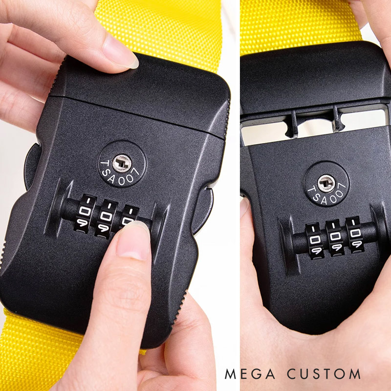 Personalized Adjustable Embroidery Name Luggage Strap for 20in - 28in Suitcase Travel Essential Birthday Gift for Travel Lover