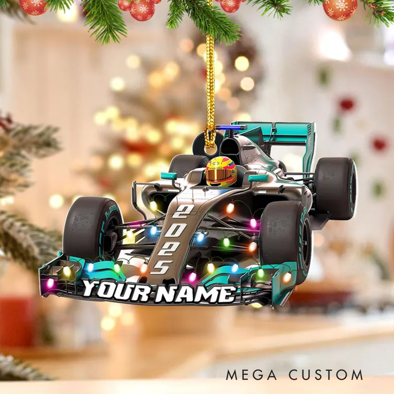 Personalized Race Car Christmas Ornament Race Car Tree Hanging Decor Gift For Race Car Lovers